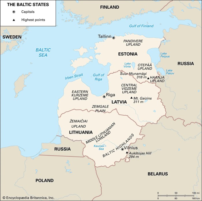 Karte baltic countries capitals staaten politische baltischen